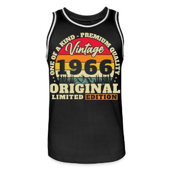 1966 Vintage Retro Birthday Gift - Men's Basketball Jersey - black/white - Front - AI Model Male 185 dark (185cm)