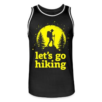 Let's go hiking mountaineer hiker silhouette - Men's Basketball Jersey - black/white - Front - AI Model Male 185 dark (185cm)