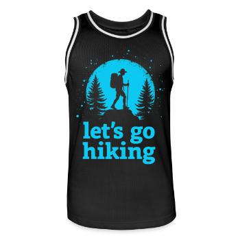 Let's go hiking mountaineer hiker silhouette - Men's Basketball Jersey - black/white - Front - AI Model Male 185 dark (185cm)