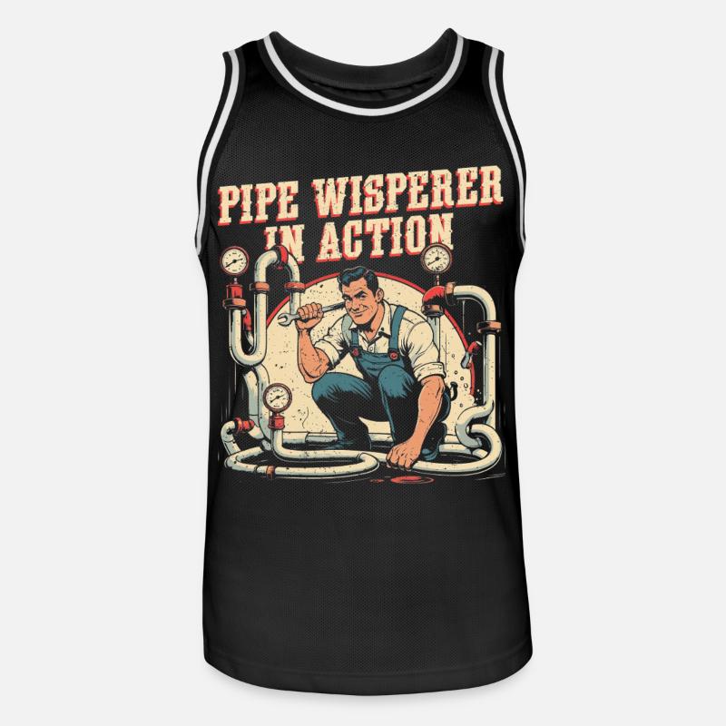 Pipe Layer Pipe Builder Pipe Whisperer - Maillot de basket Homme - noir/blanc