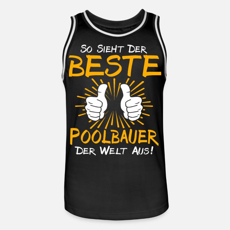 Idée cadeau pour constructeur de piscines - Maillot de basket Homme - noir/blanc