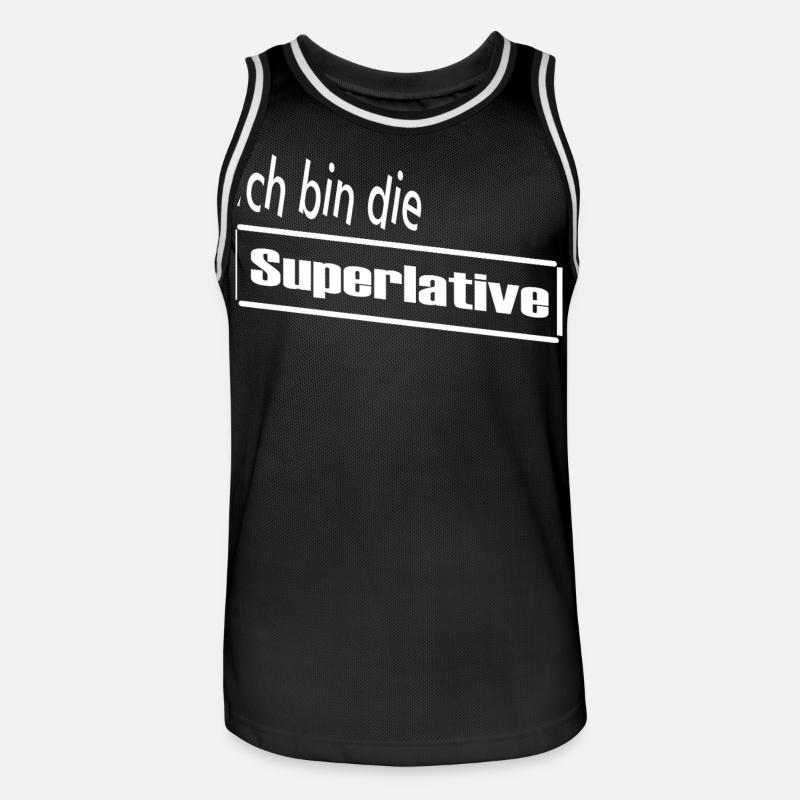 Ich bin die Superlative / Statement / Spruch - Männer Basketball-Trikot - Schwarz/Weiß