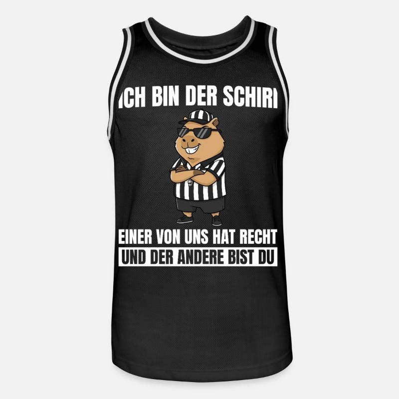 Referee Capybara - Impartial Referee - Men's Basketball Jersey - black/white