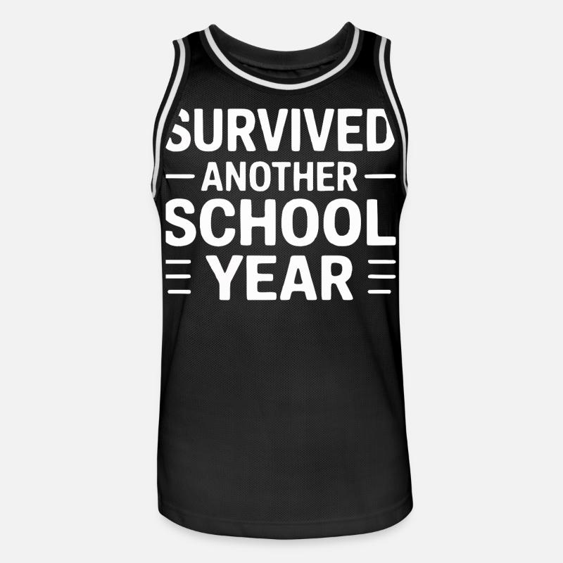 Survived Another School Year Statement - Männer Basketball-Trikot - Schwarz/Weiß