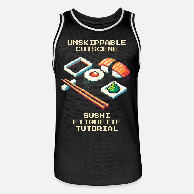 Unstoppable Cutscene | Sushi Etiquette Tutorial - Men's Basketball Jersey - black/white