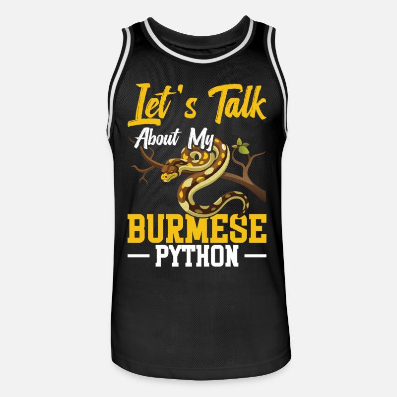 Burmesischer Python-Besitzer Schlangenterrarium Hide Python - Männer Basketball-Trikot - Schwarz/Weiß