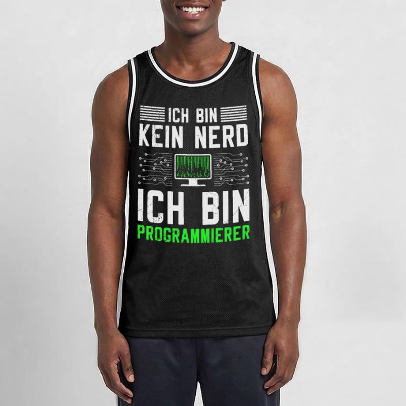 Computer ICH BIN KEIN NERD ICH BIN PROGRAMMIERER Männer Basketball-Trikot