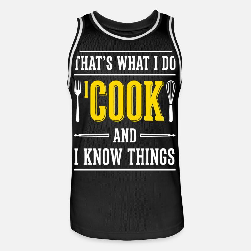 Chef che dice Tipografia Cucina - Maglia da basket per uomo - nero/bianco