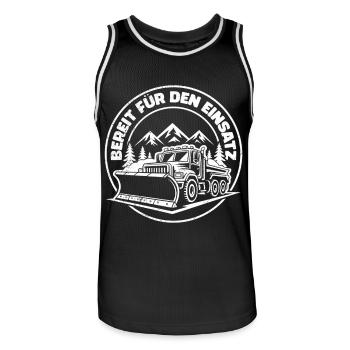 Winter service READY FOR USE Fun - Men's Basketball Jersey - black/white - Front - AI Model Male 185 dark (185cm)
