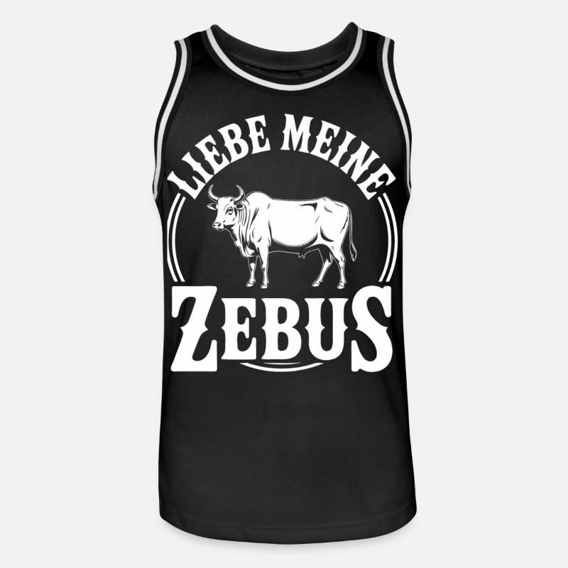 Zebu Logo - Maglia da basket per uomo - nero/bianco