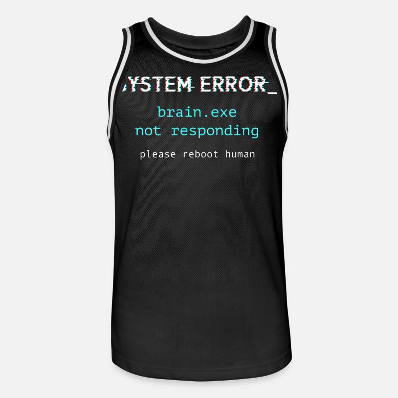 System error - brain.exe not responding - Men's Basketball Jersey - black/white