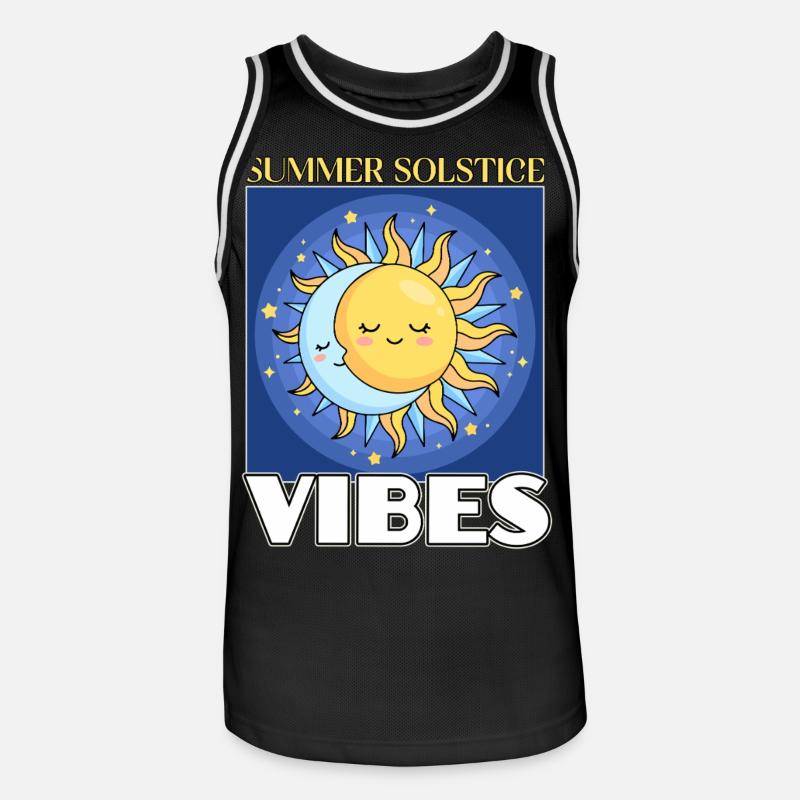 Litha Pagan Solstice d’été Midsommar - Maillot de basket Homme - noir/blanc