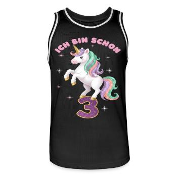 4. Geburtstag Einhorn Mädchen Ich bin schon 4 - Männer Basketball-Trikot - Schwarz/Weiß - Vorne - AI Model Male 185 dark (185cm)