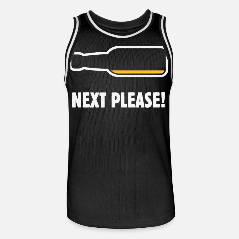 Next Please! (Bier / Bierchen / NEG 2C) - Männer Basketball-Trikot - Schwarz/Weiß
