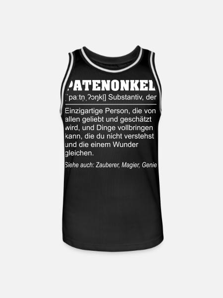 Lustige Patenonkel Definition Geschenkidee - Männer Basketball-Trikot - Schwarz/Weiß