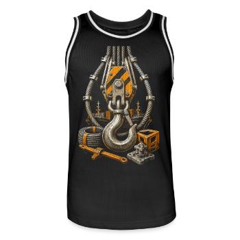 docker - Maillot de basket Homme - noir/blanc - Devant - AI Model Male 185 dark (185cm)