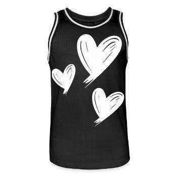 Hearts - Men's Basketball Jersey - black/white - Front - AI Model Male 185 dark (185cm)