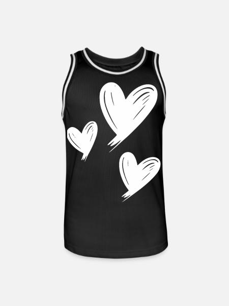 Herzen - Männer Basketball-Trikot - Schwarz/Weiß