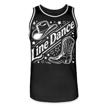 Line Dance Western Grafik - Männer Basketball-Trikot - Schwarz/Weiß - Vorne - AI Model Male 185 dark (185cm)