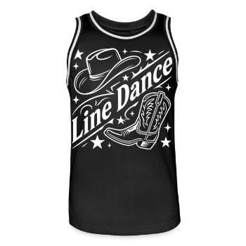 Line Dance Cowboy Flair - Männer Basketball-Trikot - Schwarz/Weiß - Vorne - AI Model Male 185 dark (185cm)