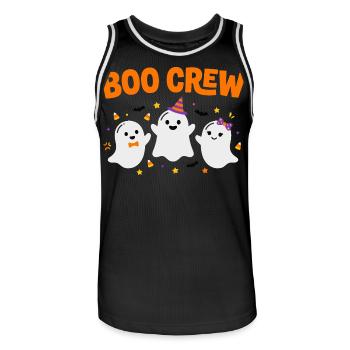 Boo Crew Halloween Drei Geister - Männer Basketball-Trikot - Schwarz/Weiß - Vorne - AI Model Male 185 dark (185cm)