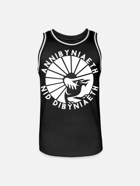 Annibyniaeth Nid Dibyniaeth - Männer Basketball-Trikot - Schwarz/Weiß