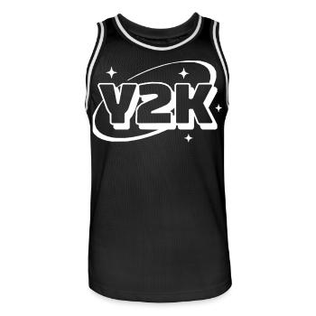Stars rétro néon de l’an 2000 - Maillot de basket Homme - noir/blanc - Devant - AI Model Male 185 dark (185cm)