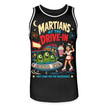 Martiens au Drive-In Diner - Maillot de basket Homme - noir/blanc - Devant - AI Model Male 185 dark (185cm)