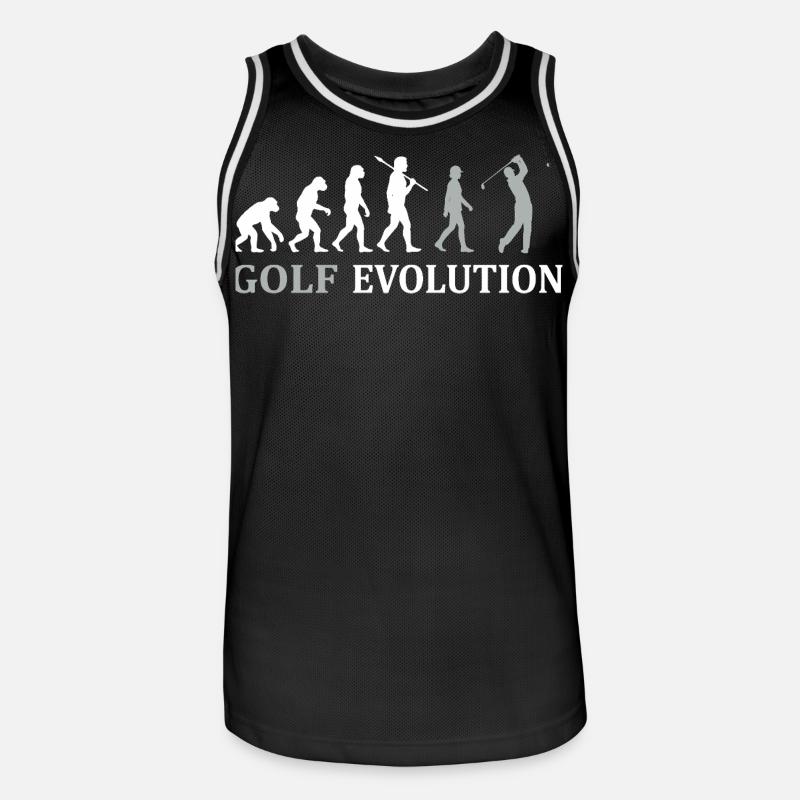 Golf Evolution – Das perfekte Golfer Geschenk - Männer Basketball-Trikot - Schwarz/Weiß