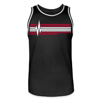 Battement de cœur Autriche ECG Autriche Autrichiens - Maillot de basket Homme - noir/blanc - Devant - AI Model Male 185 dark (185cm)