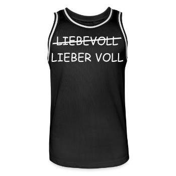Liebevoll | Lieber Voll, bier, Party, grillen - Männer Basketball-Trikot - Schwarz/Weiß - Vorne - AI Model Male 185 dark (185cm)