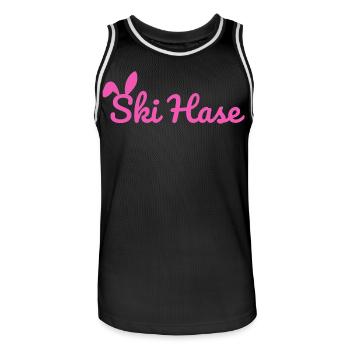 Ski Rabbit Ski Party Snow Winter Slope pink - Men's Basketball Jersey - black/white - Front - AI Model Male 185 dark (185cm)