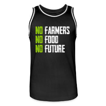 No Farmers - No Food - No Future - Farmer Farmer - Men's Basketball Jersey - black/white - Front - AI Model Male 185 dark (185cm)