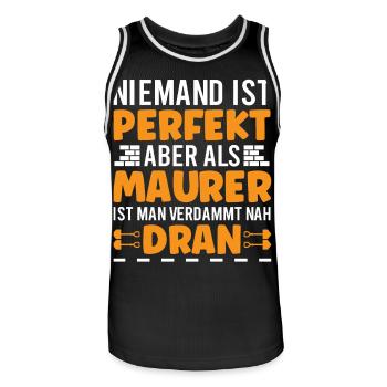 Lustige Maurer Sprüche - Männer Basketball-Trikot - Schwarz/Weiß - Vorne - AI Model Male 185 dark (185cm)