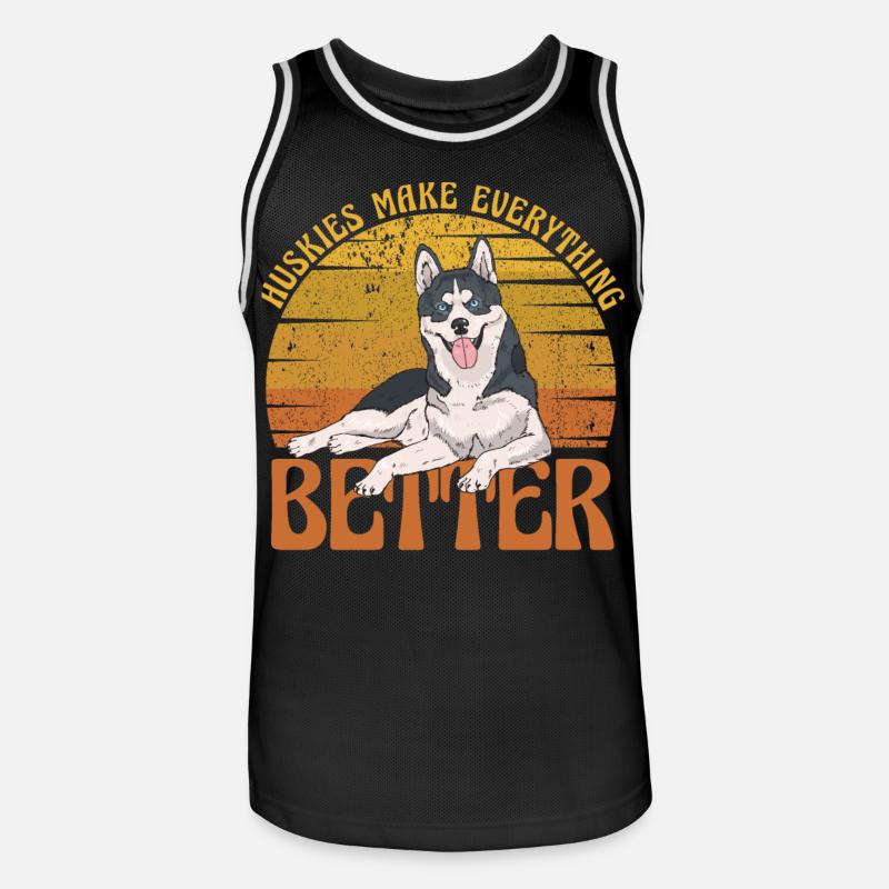 Huskies make everything better - Männer Basketball-Trikot - Schwarz/Weiß
