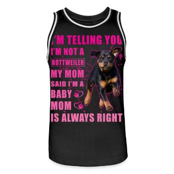 Dicton Rottweiler - Maillot de basket Homme - noir/blanc - Devant - AI Model Male 185 dark (185cm)
