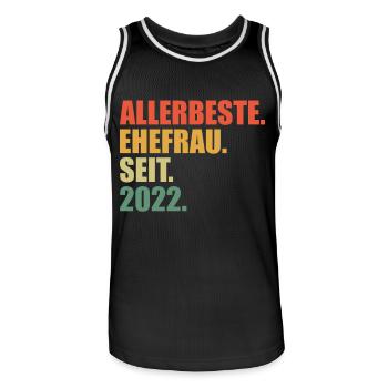 Beste Ehefrau seit 2022 1. Hochzeitstag - Männer Basketball-Trikot - Schwarz/Weiß - Vorne - AI Model Male 185 dark (185cm)