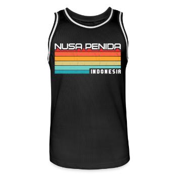 Vintage Holiday Trip Nusa Penida Indonesia Asia - Men's Basketball Jersey - black/white - Front - AI Model Male 185 dark (185cm)