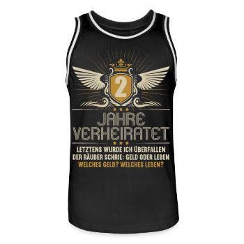 2 Jahre verheiratet zynisch 2.Hochzeitstag - Männer Basketball-Trikot - Schwarz/Weiß - Vorne - AI Model Male 185 dark (185cm)