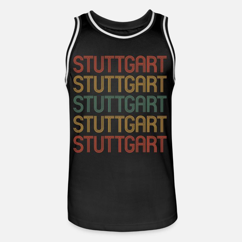 Stuttgartererin Stuttgarterer Stuttgarter - Männer Basketball-Trikot - Schwarz/Weiß