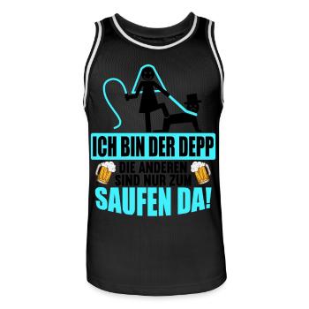 Junggesellenabschied Poltern Polterabend JGA - Männer Basketball-Trikot - Schwarz/Weiß - Vorne - AI Model Male 185 dark (185cm)