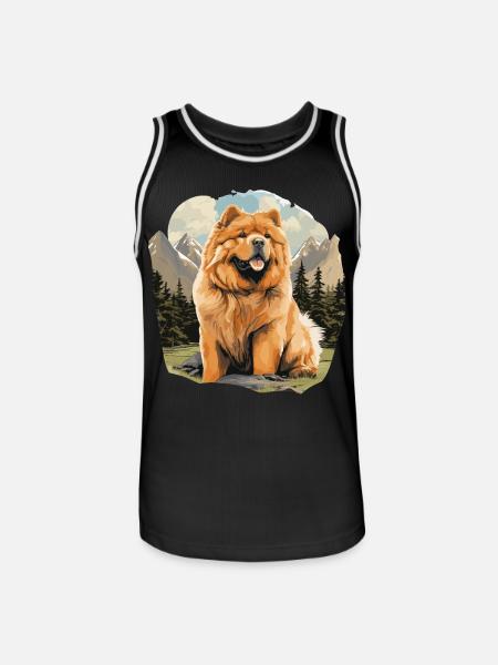 Hund Chow Chow - Männer Basketball-Trikot - Schwarz/Weiß