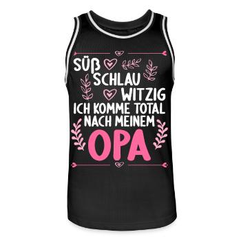 Ich komme total nach meinem Opa Enkelin Enkel - Männer Basketball-Trikot - Schwarz/Weiß - Vorne - AI Model Male 185 dark (185cm)