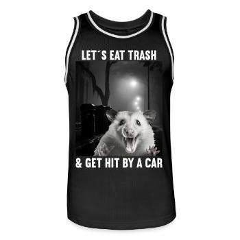 Lets eat Trash and get hit by a Car Opossum Possum - Männer Basketball-Trikot - Schwarz/Weiß - Vorne - AI Model Male 185 dark (185cm)