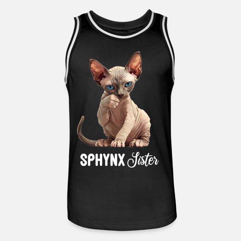 Sphynx Chaton Sphynx Chat - Maillot de basket Homme - noir/blanc