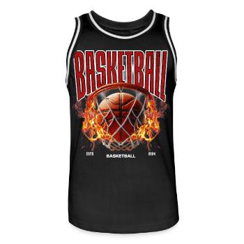 Basketball Basketballer - Männer Basketball-Trikot - Schwarz/Weiß - Vorne - AI Model Male 185 dark (185cm)
