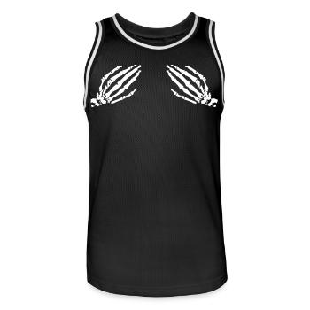 Skeleton hand - Men's Basketball Jersey - black/white - Front - AI Model Male 185 dark (185cm)