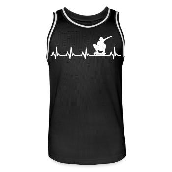 Skateboard Skater Zickzack Linie Welle Rhythmus - Männer Basketball-Trikot - Schwarz/Weiß - Vorne - AI Model Male 185 dark (185cm)