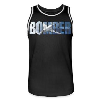 Bomber Tu-160 - Männer Basketball-Trikot - Schwarz/Weiß - Vorne - AI Model Male 185 dark (185cm)