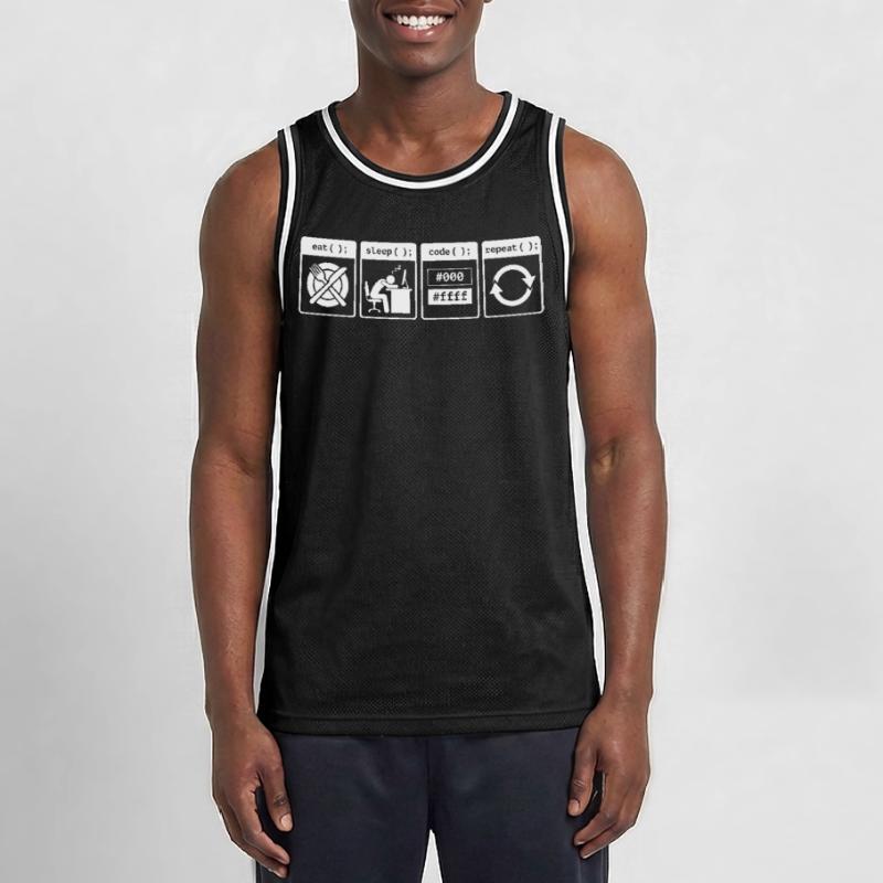 Eat Sleep Code Repeat – Coder Workflow Design Männer Basketball-Trikot